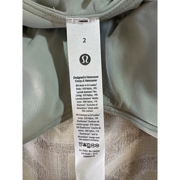 lululemon Align™ Cropped Cami Tank Top Light size 2 A/B Cup Yoga Pilates Lounge - Picture 5 of 6